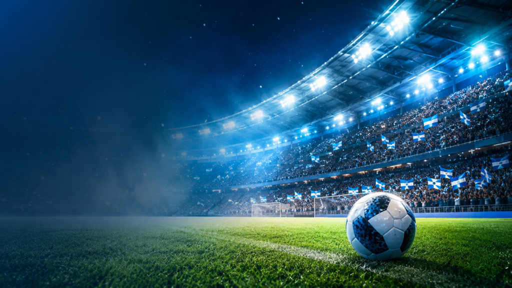 Selección argentina en el Mundial 2026: estadio de fútbol y pelota