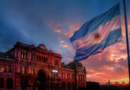 Crisis política en Argentina: bandera argentina y el Congreso de la Nación